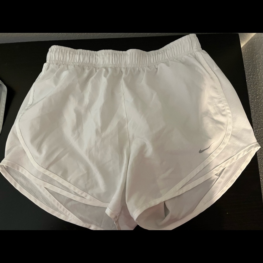 White Nike shorts